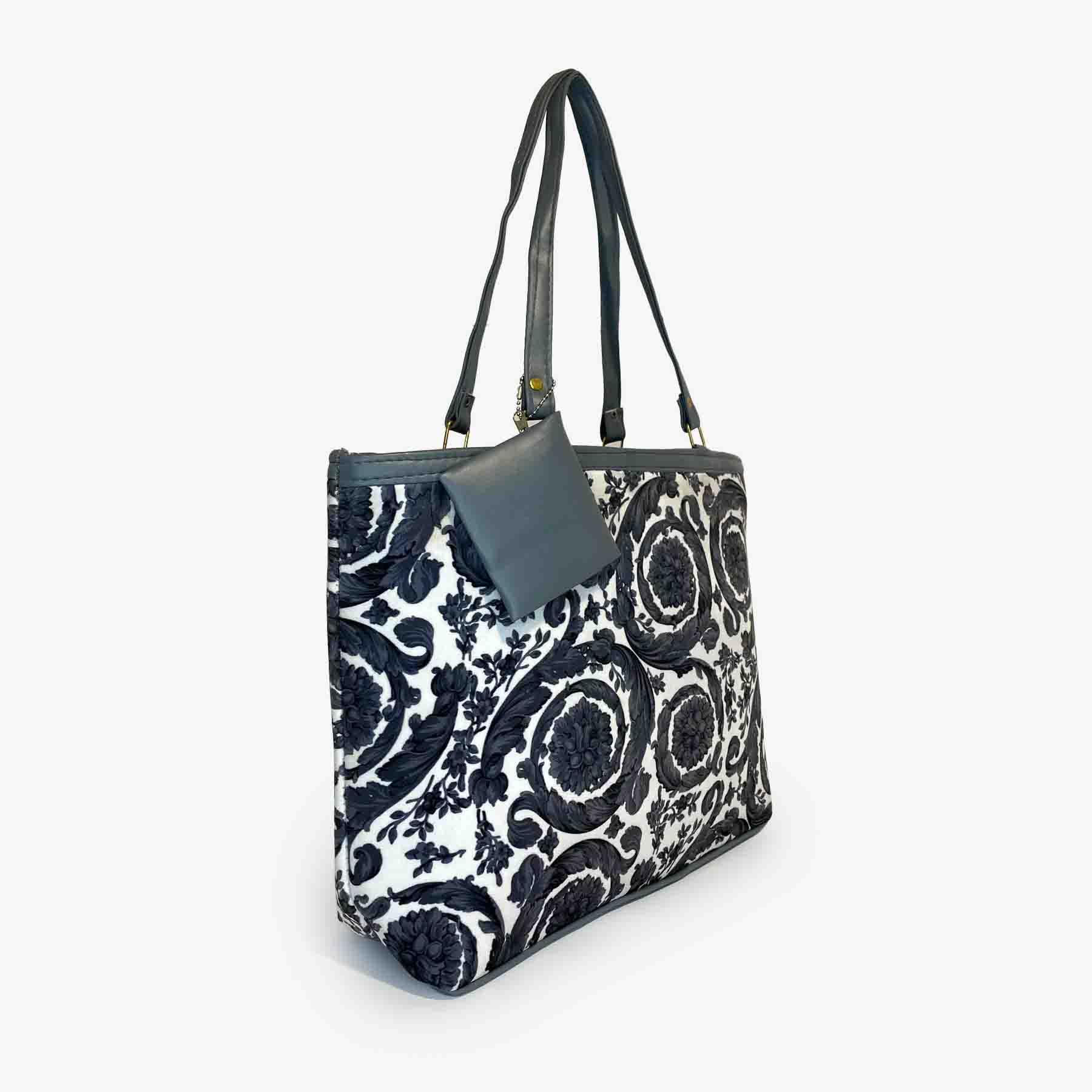 Zenve Digital Print Blue Tote Bag Zenve Digital Print Blue Tote Bag